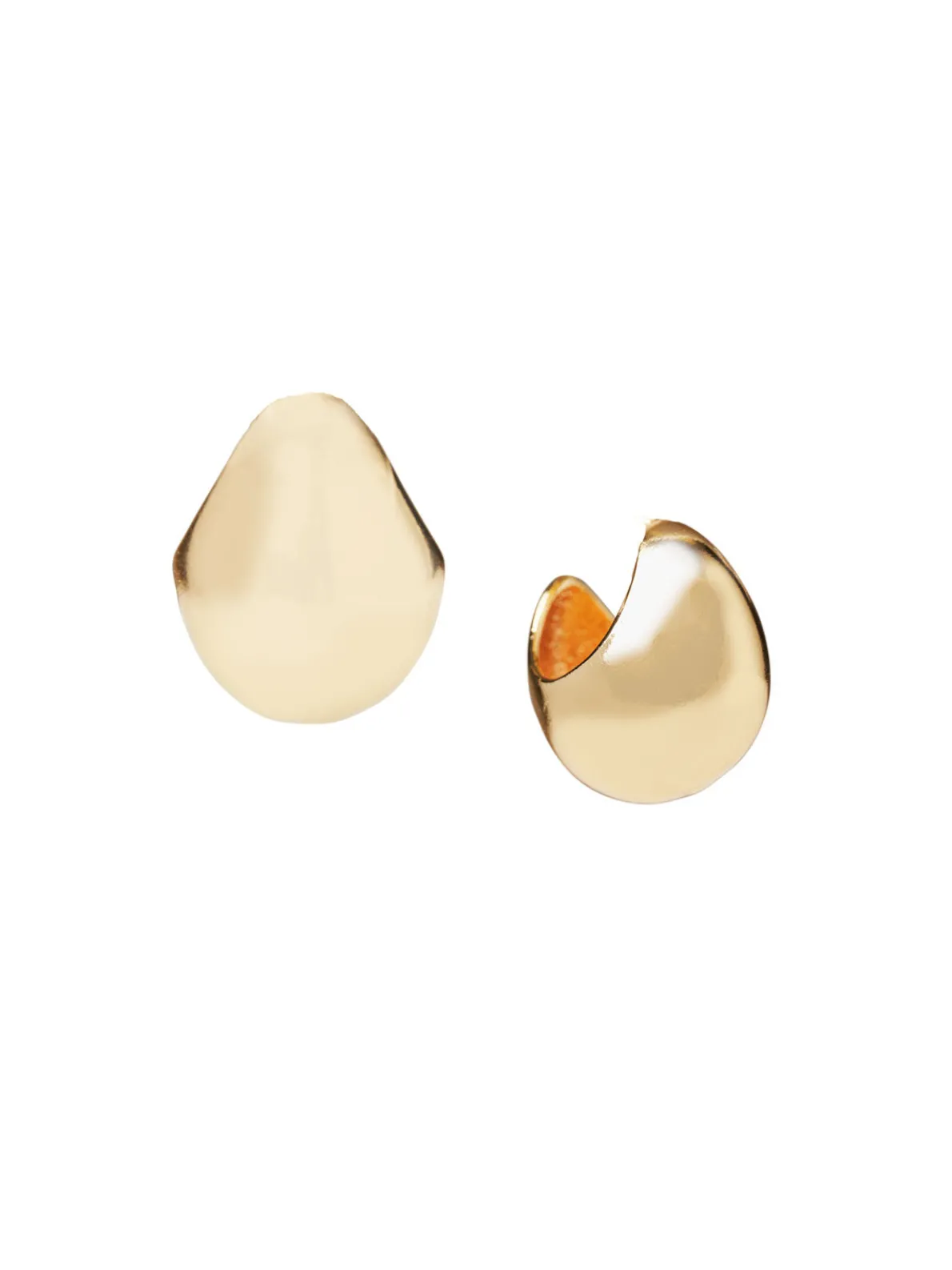 Gold Puffy Hoop Earrings