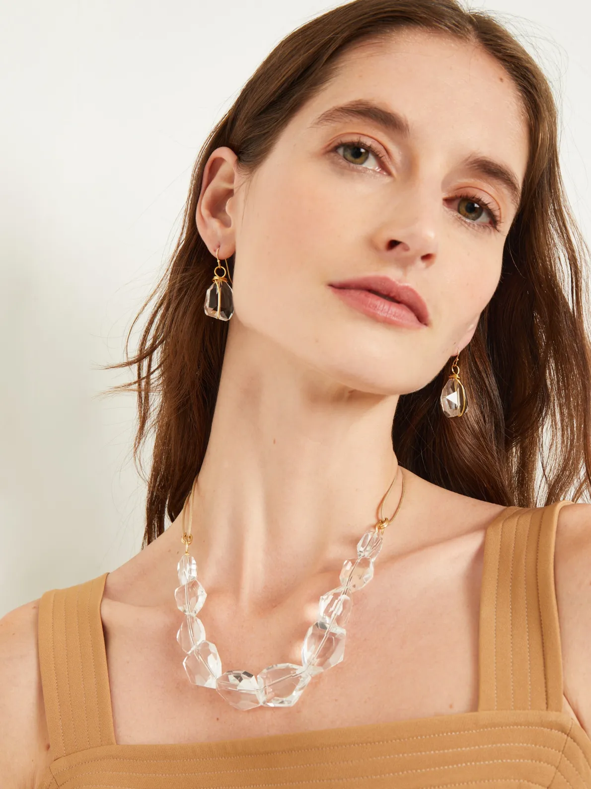 Handmade Crystal Nugget Mixed Back Necklace