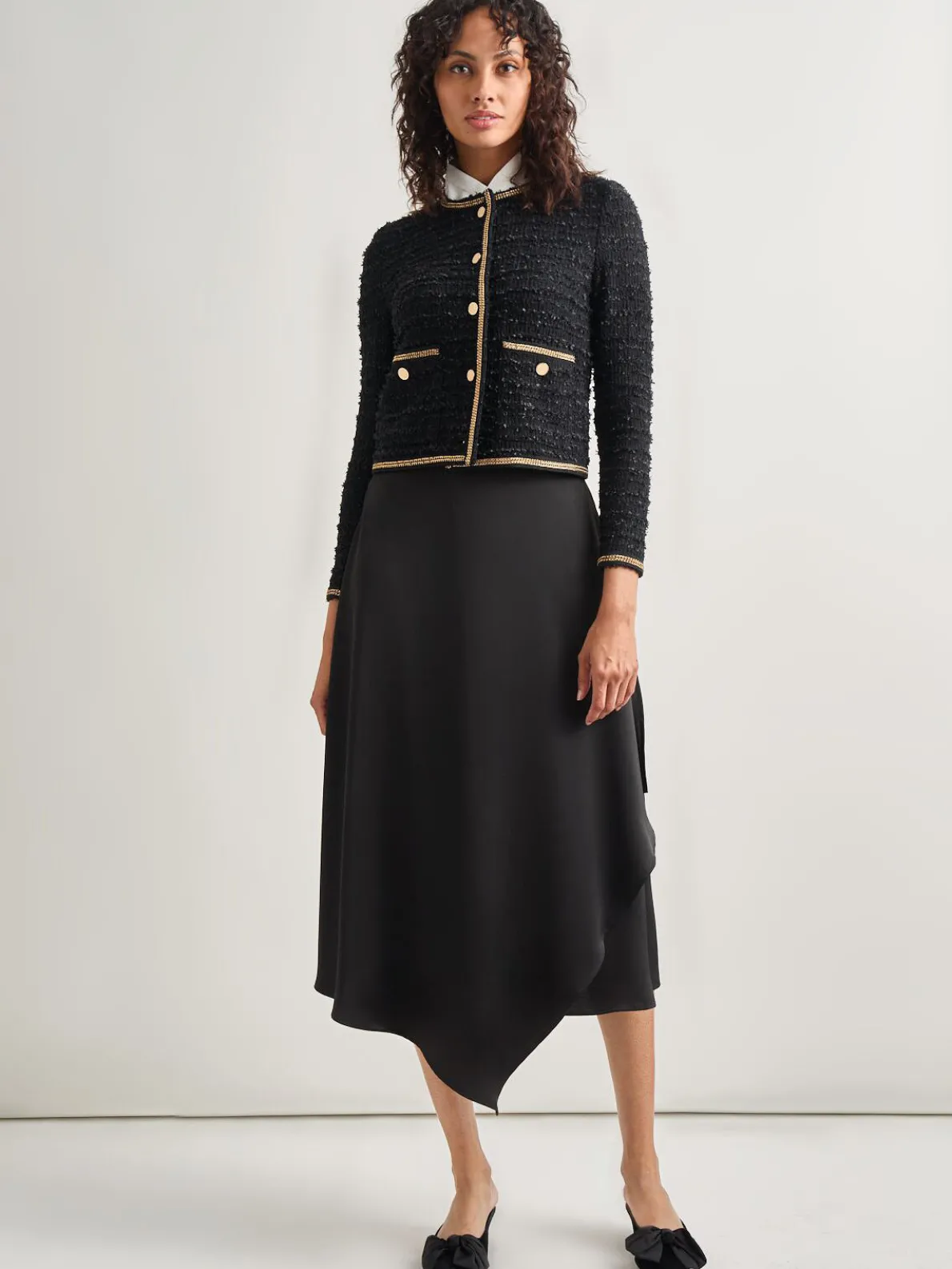 Heritage Fit Double Chain Trim Eyelash Knit Jacket