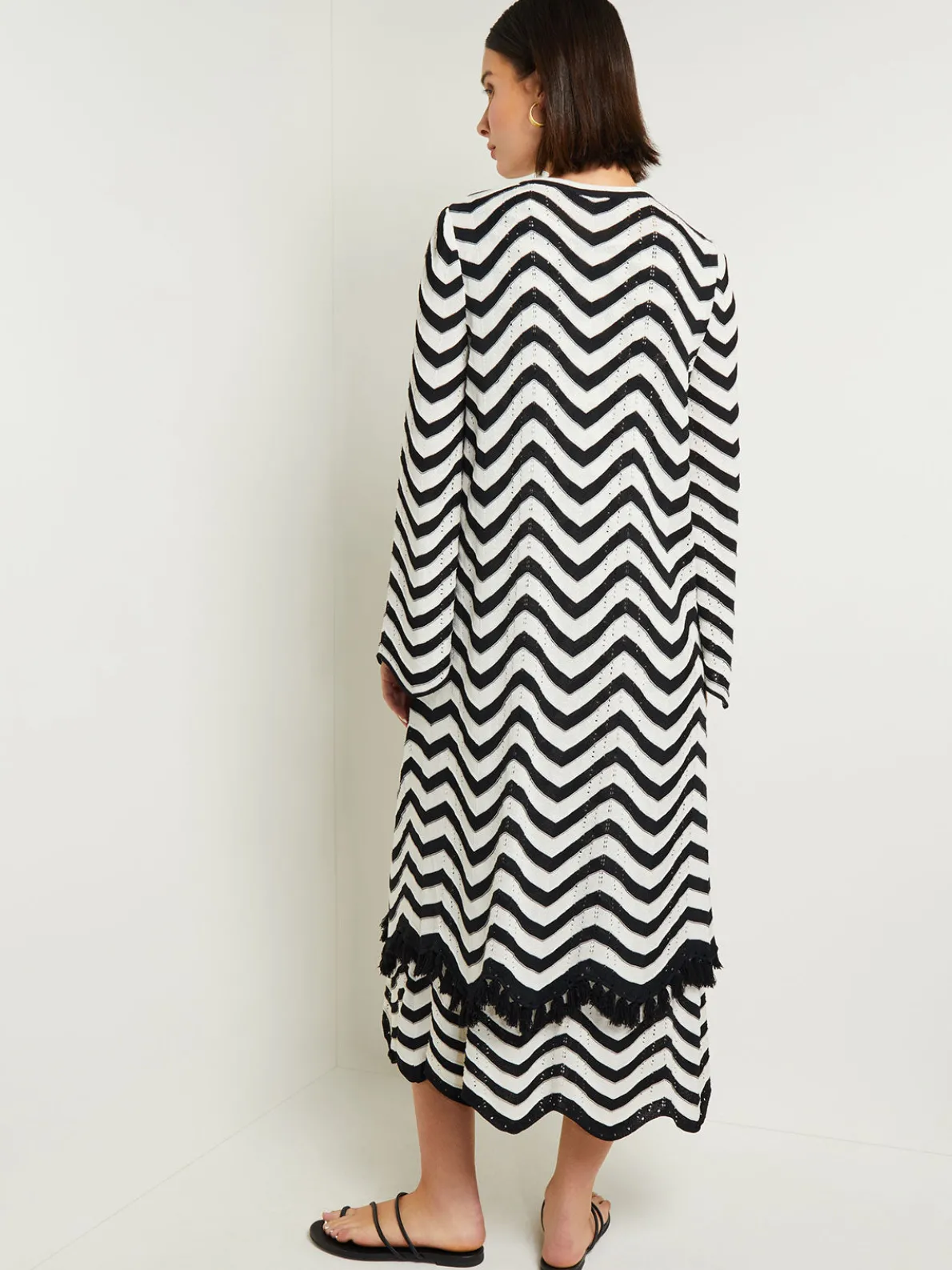 Heritage Fit Jacket - Chevron Fringe Trim Intarsia Knit