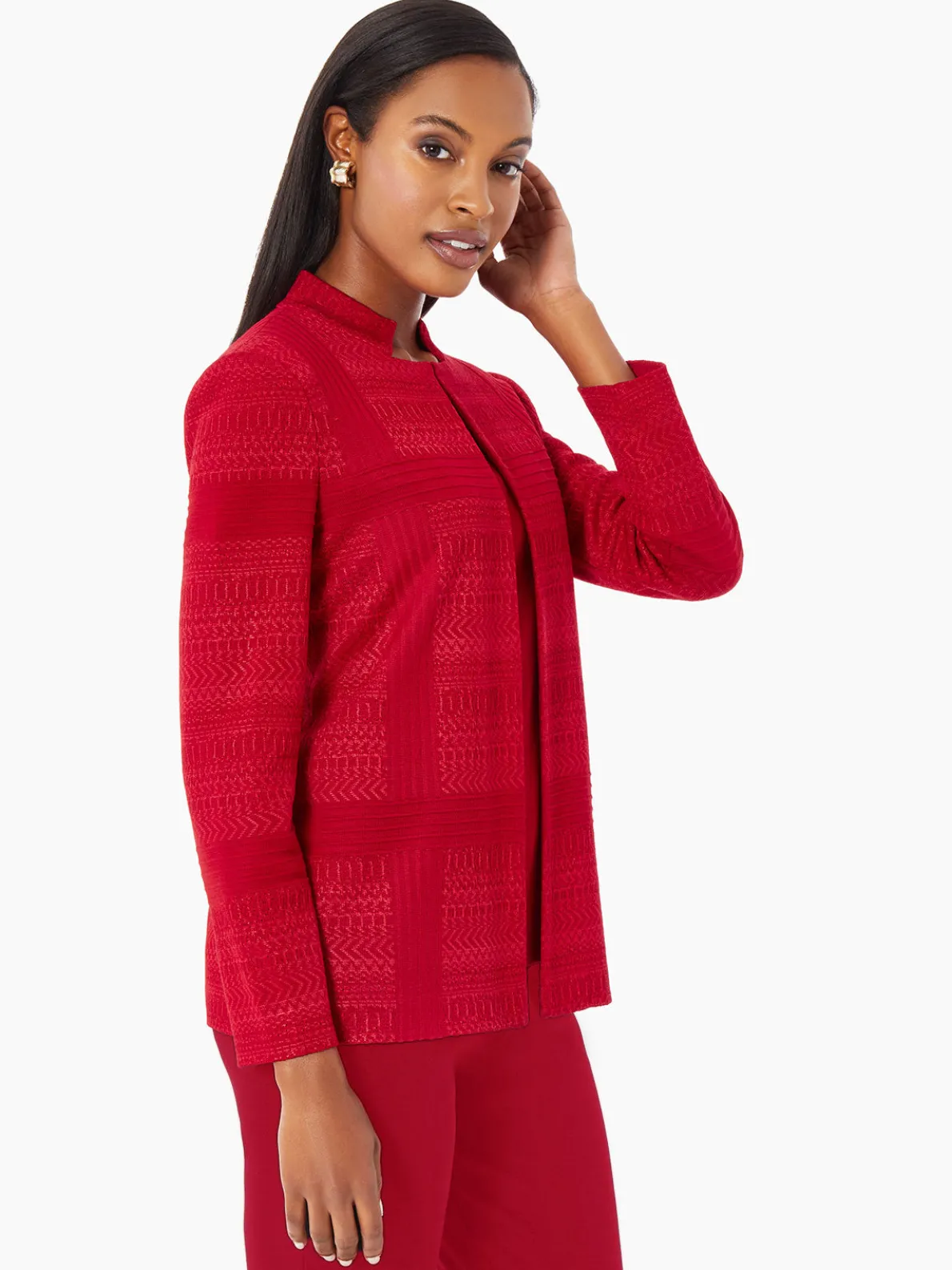 Heritage Fit Multi-Directional Pattern Knit Jacket