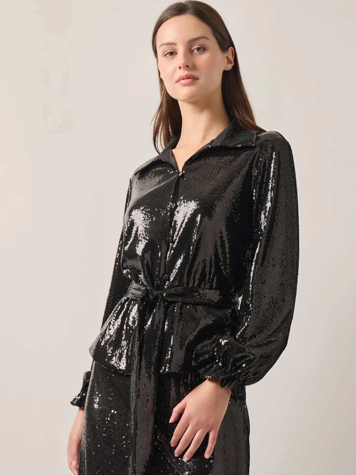 Sequin Novelty Woven Blouse